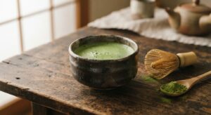 Imágen de un té matcha preparado
